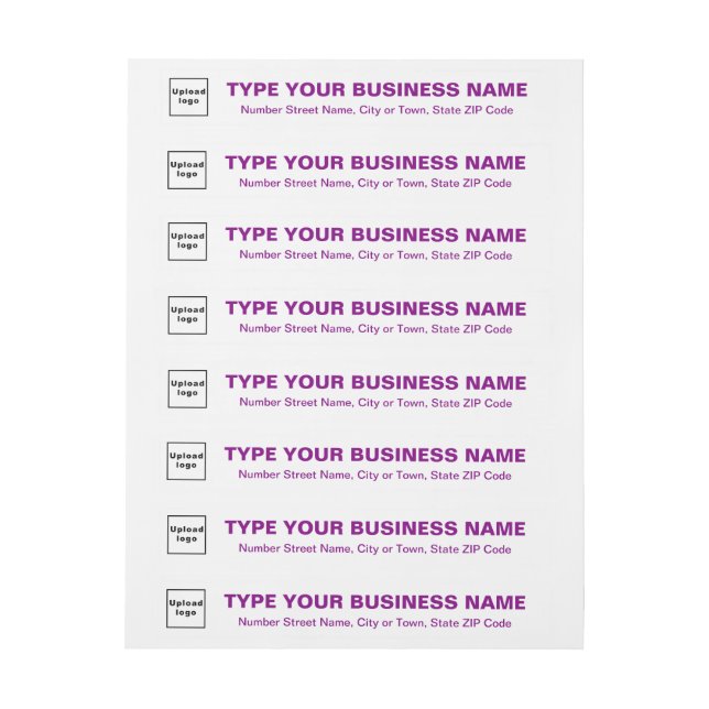 Textos morados de negocio sobre la dirección de de (hoja)