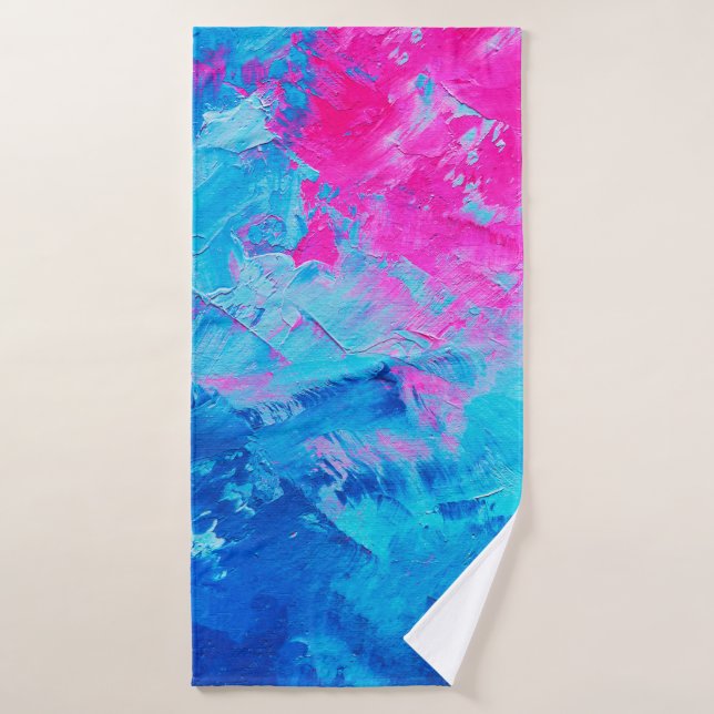 textura abstracta de pintura al óleo sobre lienzo, (Toalla de baño)