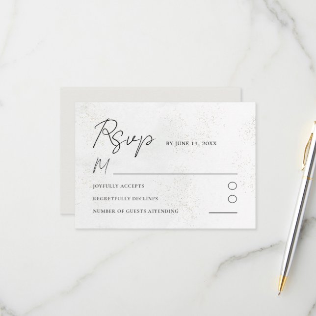 Textura acuarela moderna Boda RSVP (Anverso/Reverso In Situ)