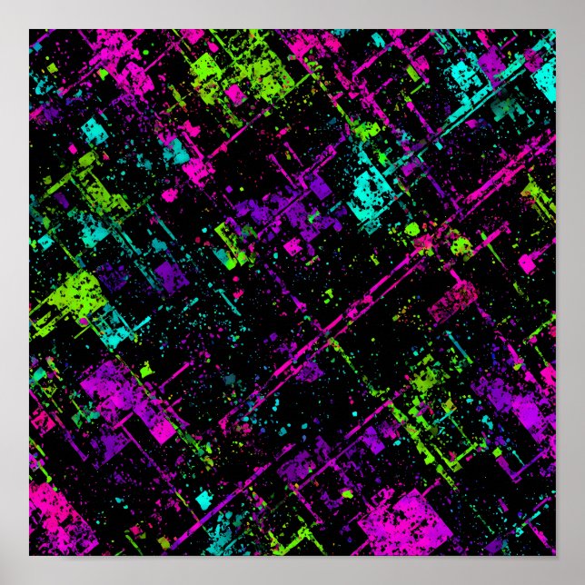 Textura ciberpunk eléctrica: Señal de neón sin cos (Frente)
