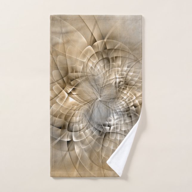 Textura de arte fractal moderno abstracto tonos te (Toalla de mano)