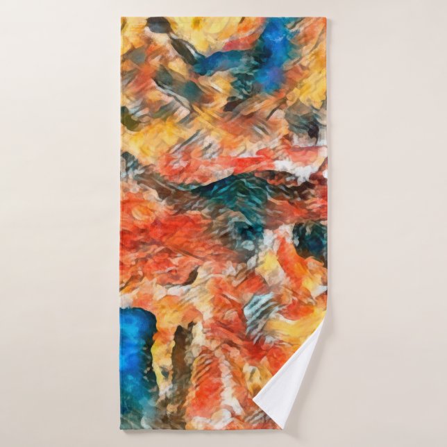 Textura de arte. Obra de arte pictórica. Guerra mo (Toalla de baño)