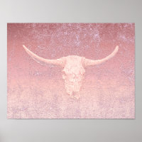 Textura de arte rosado Rodeo Rústico Burro cráneo