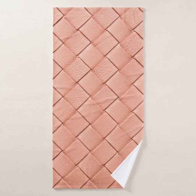 Textura de cuero trenzado rosa claro (Toalla de baño)