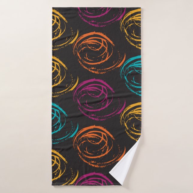 Textura de grano pintada a mano. Elemento geométri (Toalla de baño)