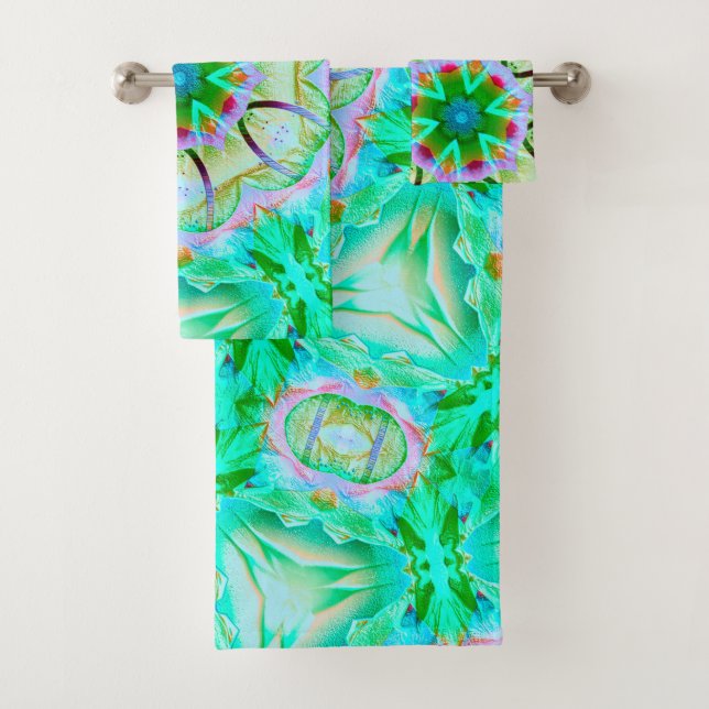 Textura de grano verde claro, caleidoscopio florid (In situ)