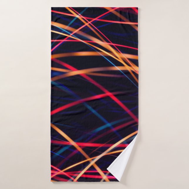 Textura de luces de neón con exposición larga.abst (Toalla de baño)