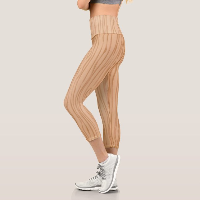 Textura de madera natural Capri Fitness Leggings C (Izquierda)