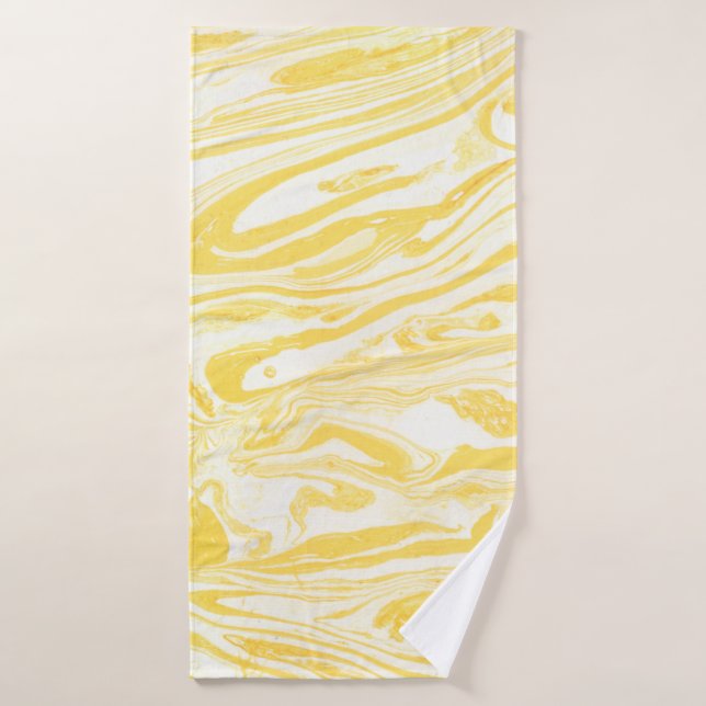 Textura de mármol amarillo. Dibujo de mano (Toalla de baño)