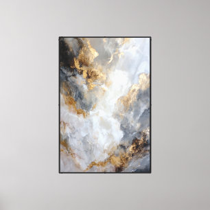 Textura de mármol blanco, gris y dorado: arte abst
