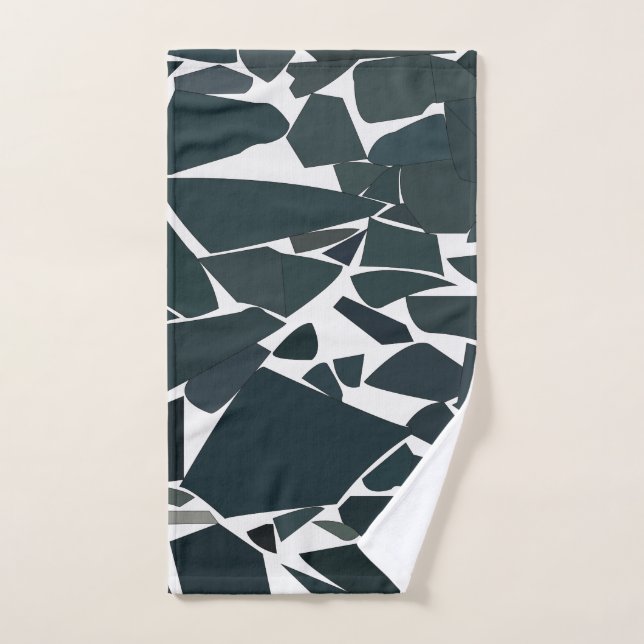 Textura de mármol geométrico gris azul (Toalla de mano)