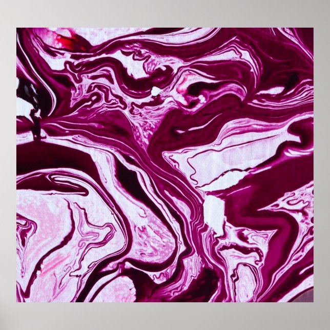 Textura de mármol magenta: arte fluido abstracto (Frente)