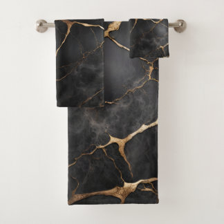 Textura de Piedra de Mármol Negro y Oro