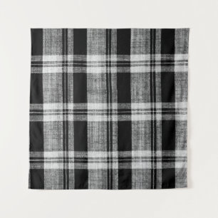 Textura de tela de plástico blanco y negro a cuadr