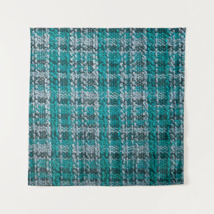 Textura de tela turquesa tartán