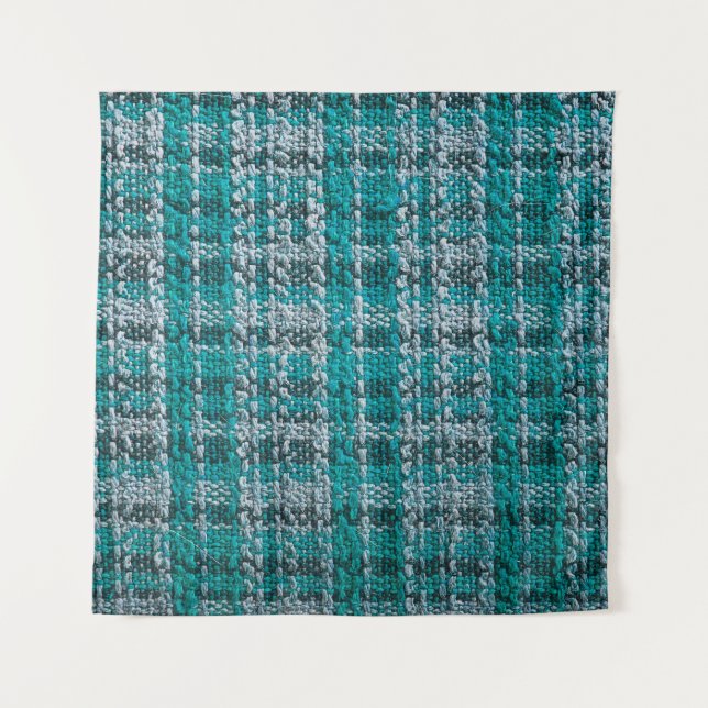 Textura de tela turquesa tartán (Anverso)