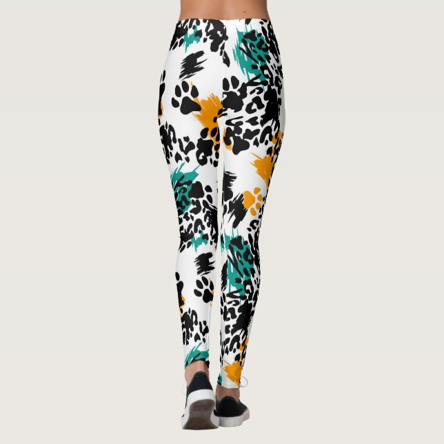 Textura del alba de leopardo - Leggings femeninas  (Reverso)