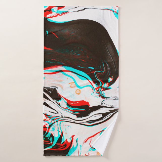 Textura distorsionada y rayada del surf con tinta  (Toalla de baño)