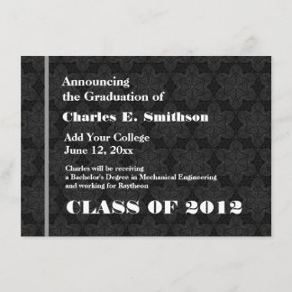 Textura en blanco y negro Nueva Invitación de Grad