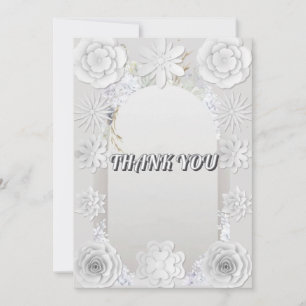 Textura floral Grabado en relieve Gracias Tarjeta 