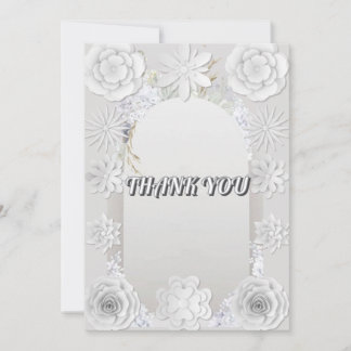 Textura floral Grabado en relieve Gracias Tarjeta