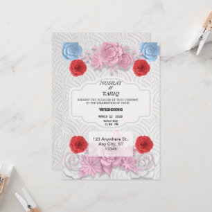 Textura Invitación a la boda islámica floral simpl