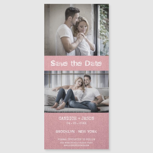 Textura textil rosa en la pareja romántica (Anverso)