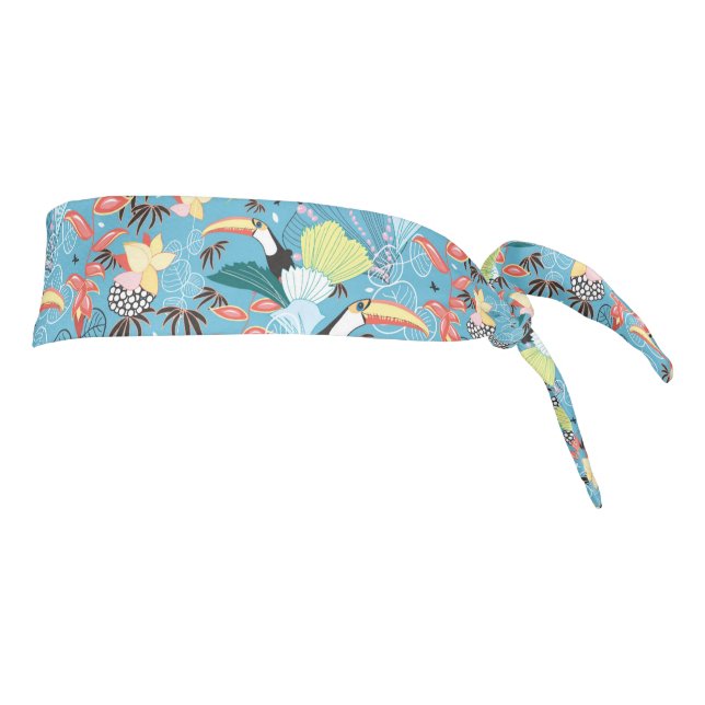 Textura tropical con Toucans y los colibríes (Girar 90)