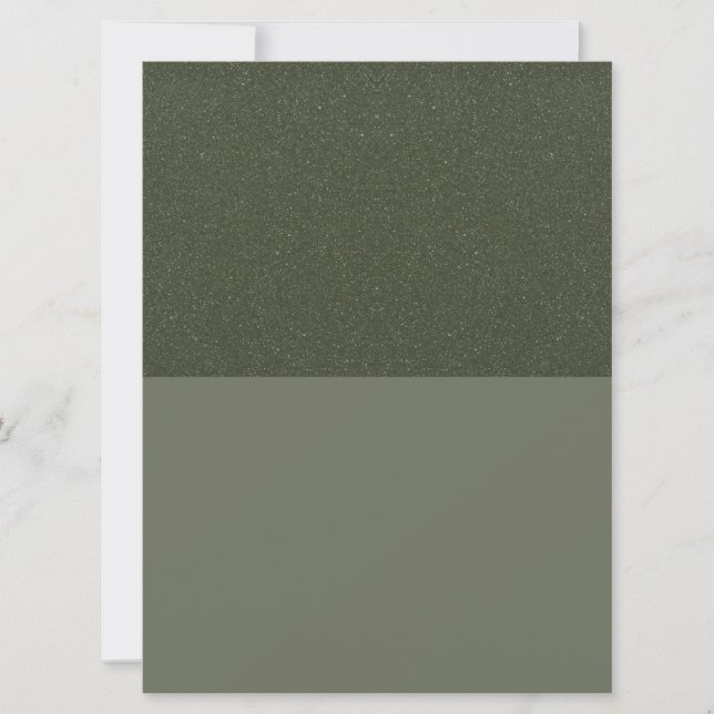 Textura verde de musgo partido Invitación personal (Anverso)