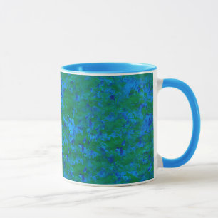 Texturas verdes azules Pescado en la taza de jengi
