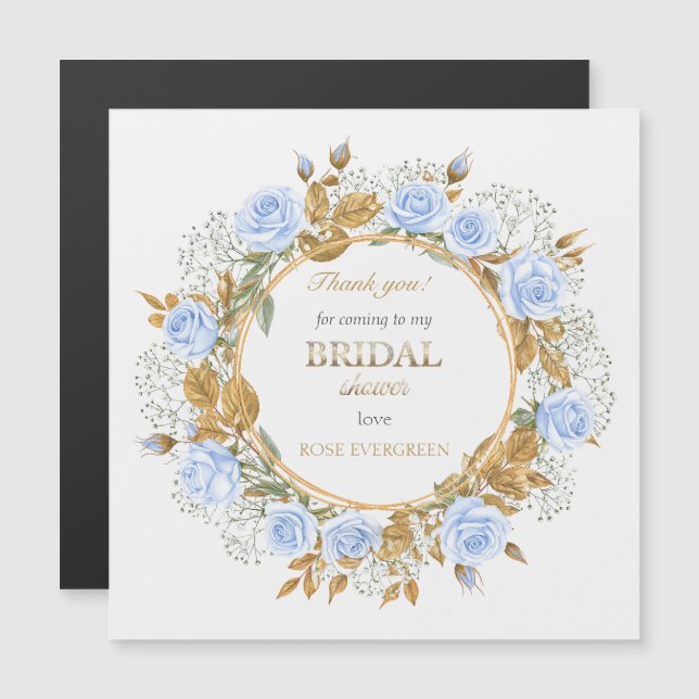 Thank you Elegant Dusty Blue Roses Baby’s Breathe (Anverso/Reverso)