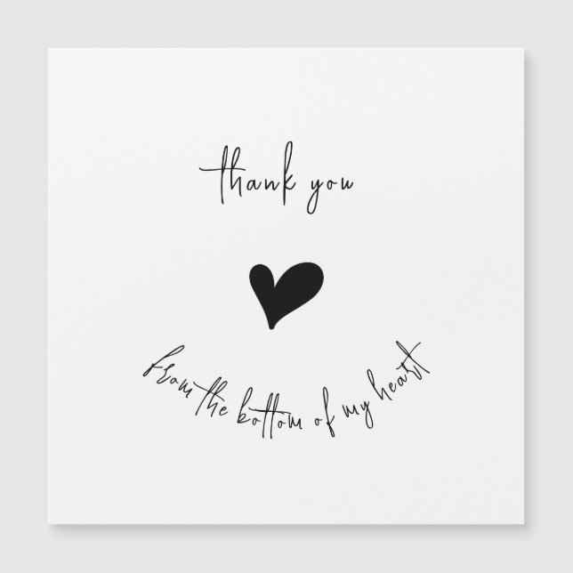 Thank You Heart Minimalist Magnetic Card (Anverso)