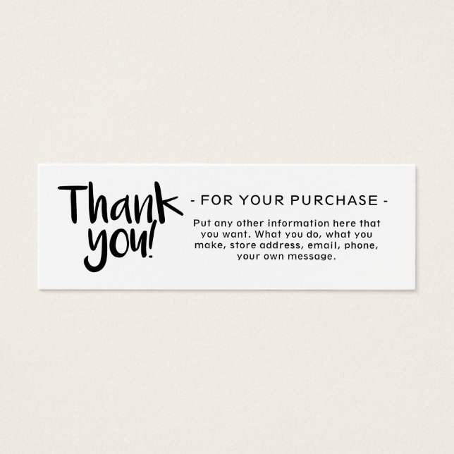 Thank you order insert Profile Card (Frente)