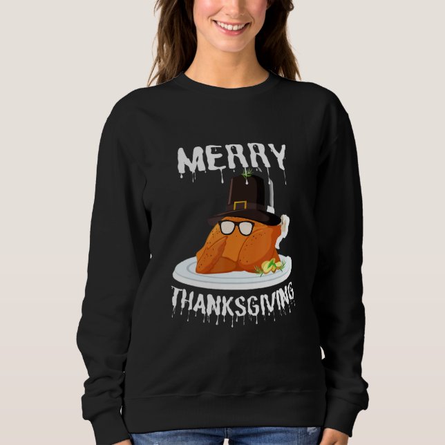 Thanksgiving Scrub Tops Merry Thanksgiving  Turkey (Anverso)