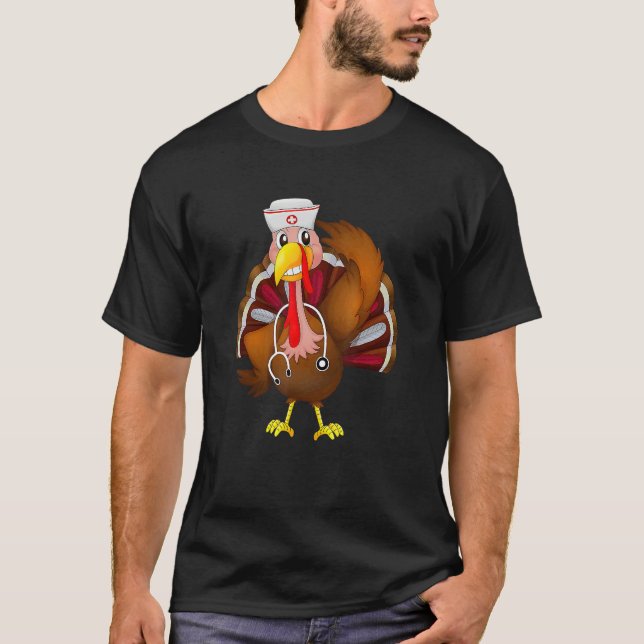 Thanksgiving Scrub Tops Women Turkey Nurse Holiday (Anverso)