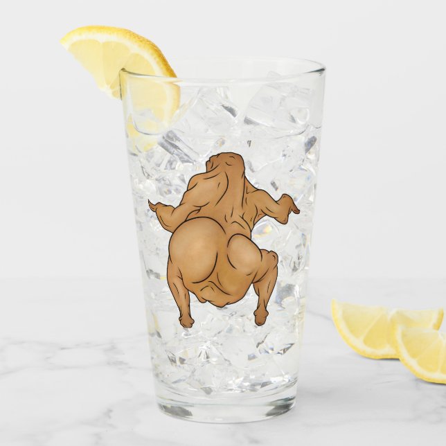 Thanksgiving Twerkey Glass Cup (Anverso (hielo))