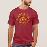 Thanksgivukkah engulle la camiseta de Tov Turquía<br><div class="desc">¡Celebre Thanksgivukkah 2013 con esta obra clásica engullen la camiseta de Tov! Atracción de un amarillo, de un naranja, y de un pavo divertidos del dibujo animado del marrón que lleva un yamaka, y una estrella del collar de David. ¡Una acción de gracias de Jánuca no ocurrirá por otros 77.000...</div>