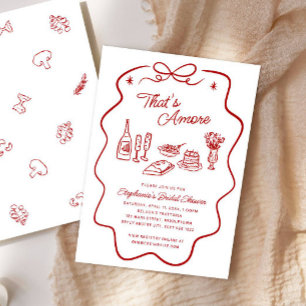 That's Amore Marco Rojo de Dibujo Invitación para