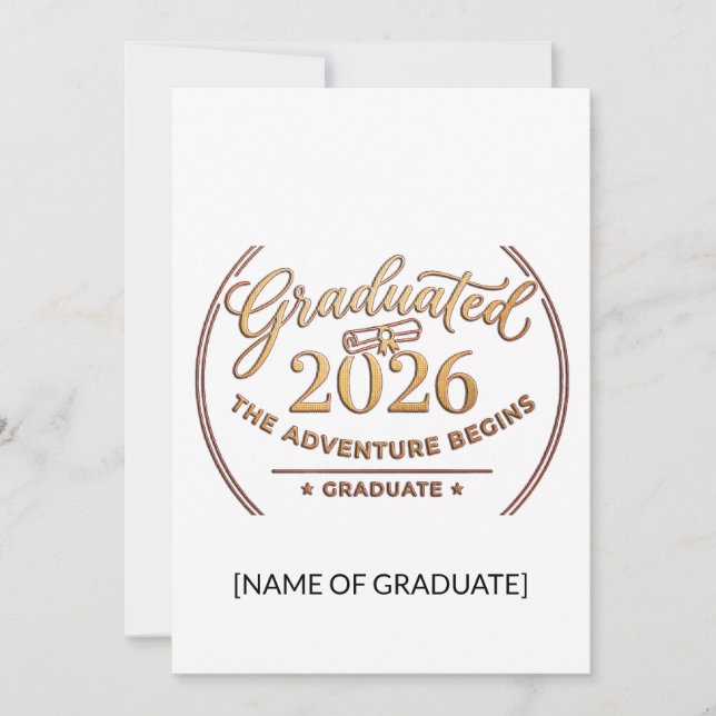 The Adventure Begins 2026 / Anuncio de Graduación  (Anverso)