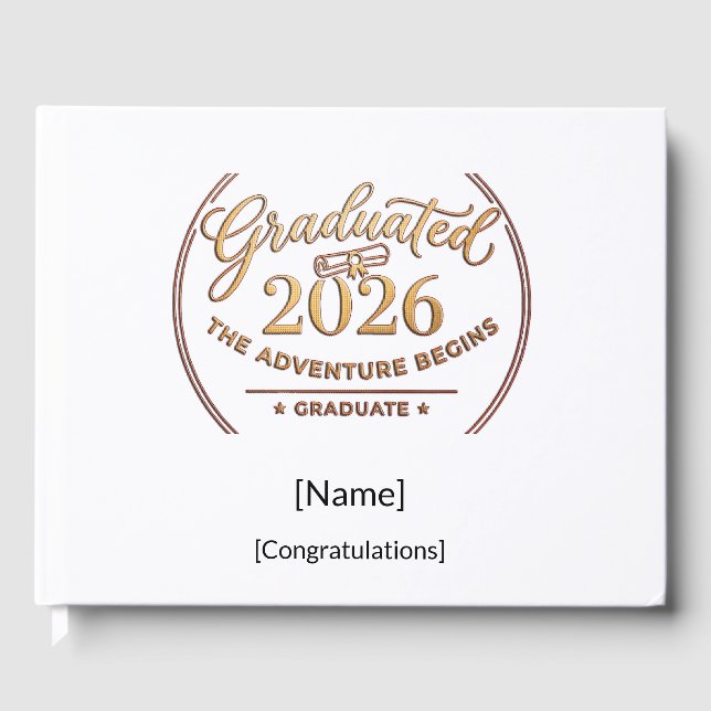 The Adventure Begins / Libro de Visitas Graduación (Anverso)