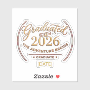 The Adventure Begins / Pegatina Graduación 2026