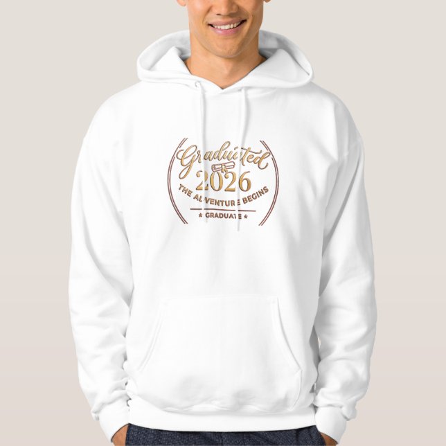 The Adventure Begins / Sudadera de Graduación 2026 (Anverso)