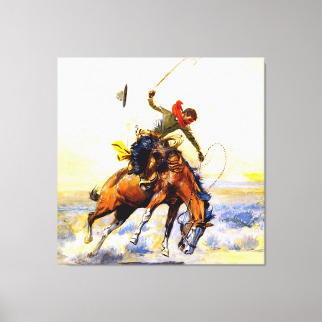 “The Bucker” Arte Occidental de Charles M Russell (Anverso)