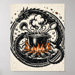 The Cook and the Dragon Print — Arte de Emblema Pu