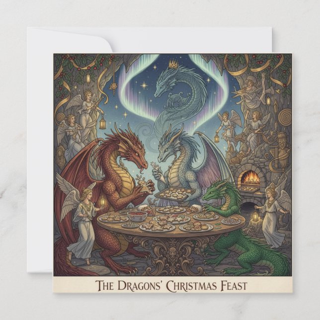 The Dragons' Christmas Feast – Holiday Invitation (Anverso)