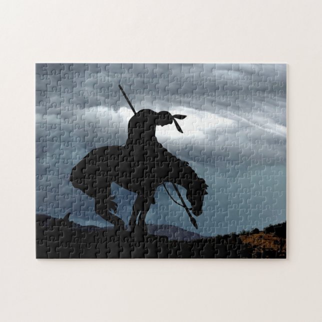 The End of the Trail Silhouette Jigsaw Puzzle (Horizontal)