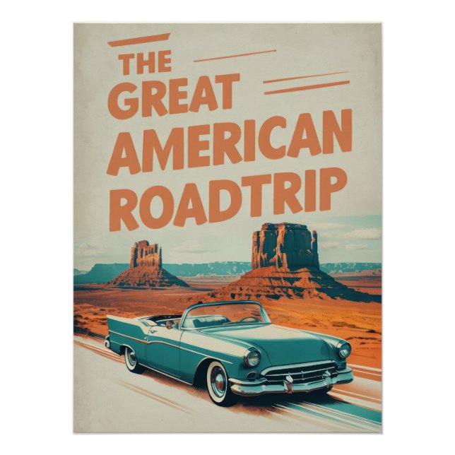 The Great American Roadtrip Poster - Desert (Anverso)