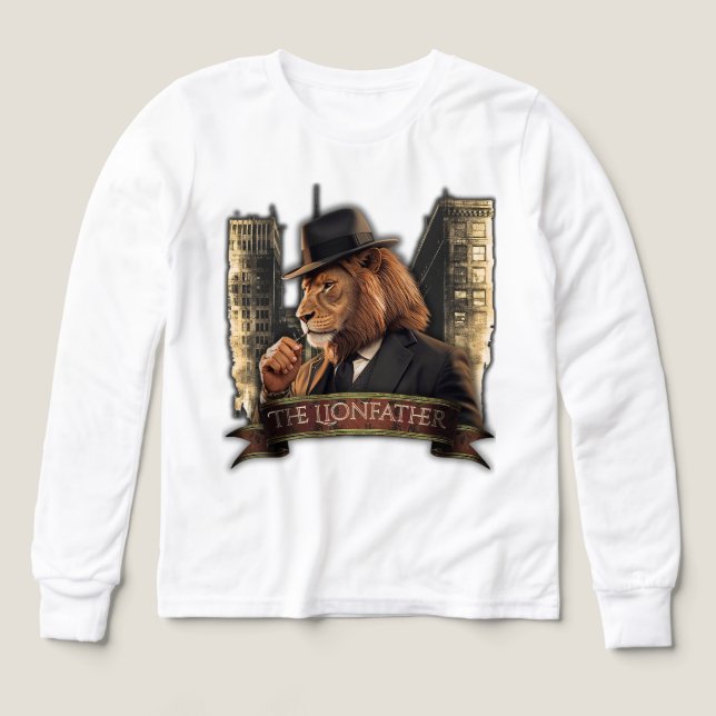 The Lionfather – Mafia Style Lion in Suit (Diseño frontal)