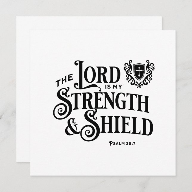 The Lord is My Strength Scripture Flat Note Card (Anverso / Reverso)