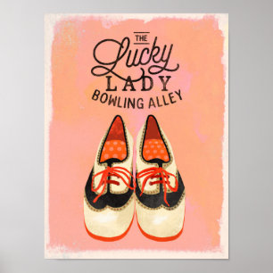 "The Lucky Lady Bowling Alley" Arte Retro de Guay